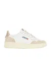 Autry 'medalist' Beige Low Top Sneakers With Beige Suede Details In White