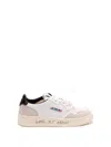 Autry Medalist Low Sneakers In White Leather And Suede With Custom Lettering In White