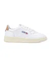 Autry 'medalist Low' White Sneakers With Contrasting Heel Tab In White Sand