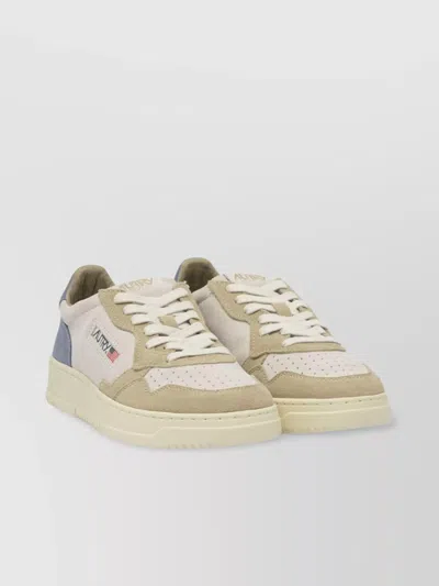 Autry Medalist Low-top Sneakers With Contrast Heel In Brown