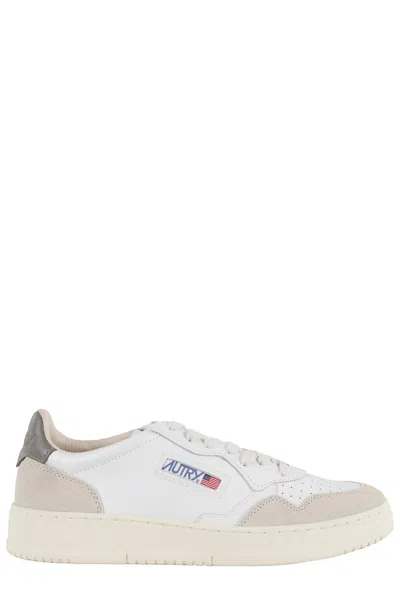 Autry Medalist Low-top Sneakers With Suede Accents In White