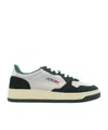 Autry 'medalist' White And Black Low Top Sneakers With Logo Patch In Multicolor