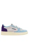 Autry Medalist Low Tricolor Suede Sneakers Patridge And Mauve Color In Multi