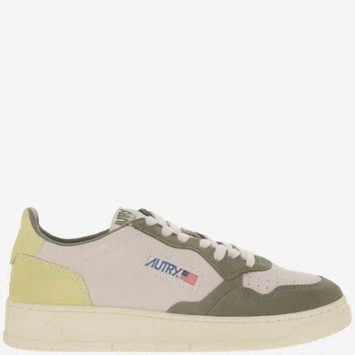 Autry Medalist Low Tricolor Suede Sneakers In Red
