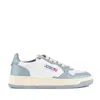Autry Medalist Low Two-tone White And Silver Blue Leather Sneakers