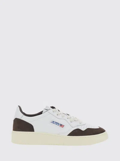 Autry Medalist Low Two-tone Calfskin And Suede Trainers In White