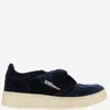 Autry Low-top Bow-detail Velvet Sneakers In Blue