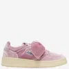 Autry Medalist Low Velvet Sneakers In Pink