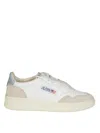 Autry Medalist Low Sneakers In Leather And Suede Color White And Silver Blue In White