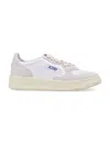 Autry Sporty White Sneakers With Textured Leather In White