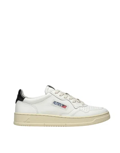 AUTRY MEDALIST LOW WHITE AND BLACK LEATHER MEN'S SNEAKERS AULM LL22 M