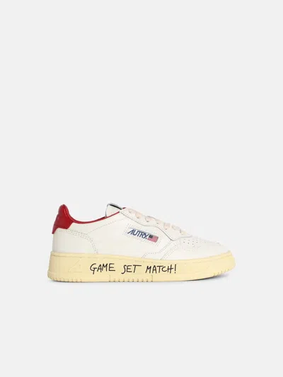 Autry 'medalist Low' White And Red Leather Sneakers In Multi