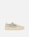 Autry Medalist Low White Beige Leather Sneakers