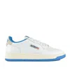 Autry Medalist Low White Leather And Palace Blue Sneakers In White, Blue
