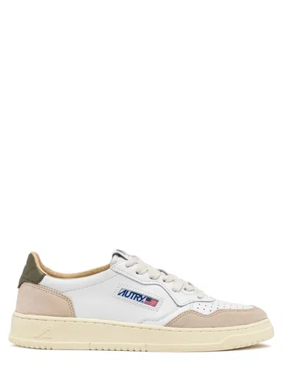AUTRY AUTRY MEDALIST LOW WHITE LEATHER AND SUEDE SNEAKERS