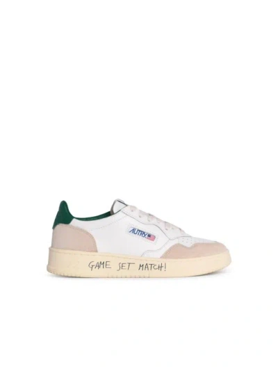 Autry Medalist Leather And Suede Sneakers In White