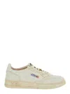 Autry Medalist Low White Low Sneakers With Logo Detail In Leather Man In White