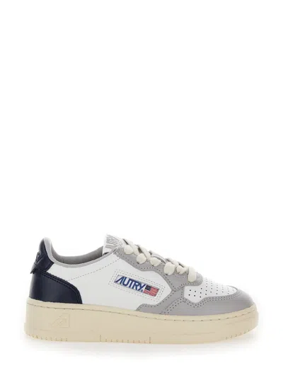 Autry Kids' Medalist Low White Low-top Sneakers With Logo Detail In Leather Boy