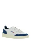 Autry Medalist Low White Low Top Sneakers With Side Logo Detail In Leather And Suede Man In Blue