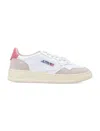 Autry White Leather Medalist Sneakers In White Pink