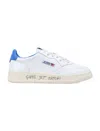 Autry White Medialist Leather Sneakers In White Royal Blue
