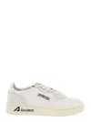 Autry Medalist Low White Sneakers With Suede Inserts And Logo Print On Platform In Leather Woman  In White