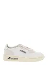 Autry Medalist Low White Sneakers With Suede Inserts And Logo Print On Platform In Leather Woman  In White