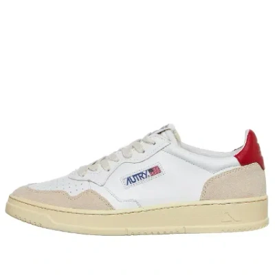 Autry Medalist Low 'white Suede Red'
