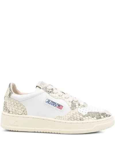 Autry Multicolor Animal Print Leather Sneakers In White