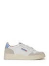 Autry Medalist Low Sneakers In Leather And Suede Color White And Silver Blue In Multi