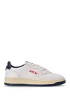 Autry X Maison Kitsuné Medalist Low Sneakers In White And Blue Leather In Multi