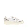 Autry Womens Gold Comb Medalist Leather Low-top Trainers In Wb16 Wht/platinum