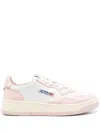 Autry 'medalist' Pink And White Low Top Sneakers In Wht/pow