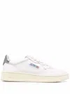 Autry Classic Low-top Sneakers With Logo Patches In Ll05 Wht/silver