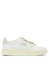 Autry Low-top Sneakers With Suede Accents And Golden Details In White