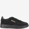 Autry Medalist Low Suede Trainers With Rhinestones In Black