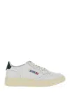 Autry 'medalist' White Low Top Sneakers With Black Contrasting Heel Tab In Leather Woman In White