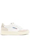 Autry White And Gold Leather And Suede Medalist Low Sneakers In Multi