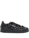Autry Sparkling Black Low-top Sneakers With Sequin Detail In Black