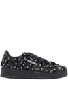 Autry Sparkling Black Low-top Sneakers With Sequin Detail In Black