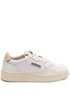 Autry White Medalist Low Sneakers In Leather With Snake Diamond Print