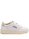Autry White Medalist Low Sneakers In Leather With Snake Diamond Print In White