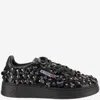 Autry Sparkling Black Low-top Sneakers With Sequin Detail In Black