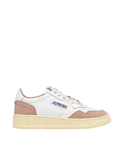 Autry Medalist Low Women's White/rose Sneakers In Multi