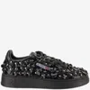 Autry Sparkling Black Low-top Sneakers With Sequin Detail In Multi