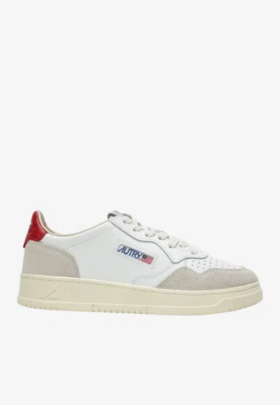 Autry Medalist Low Trainers In Smooth Calfskin With Contrast Details In Multi