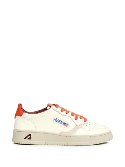 Autry Elephant Zucca Medalist Low Leather Sneakers In White