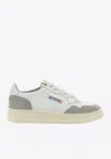 Autry Medalist Low Sneakers In White Leather And Grey Suede In Multi