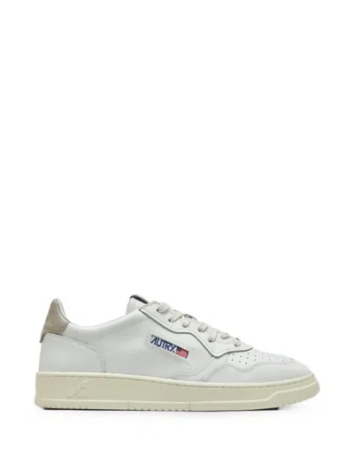 Autry Premium Leather Sneakers With Tonal Stitching And Embossed Logo In White