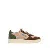Autry Medalist Suede-panelled Lace-up Sneakers In Brown